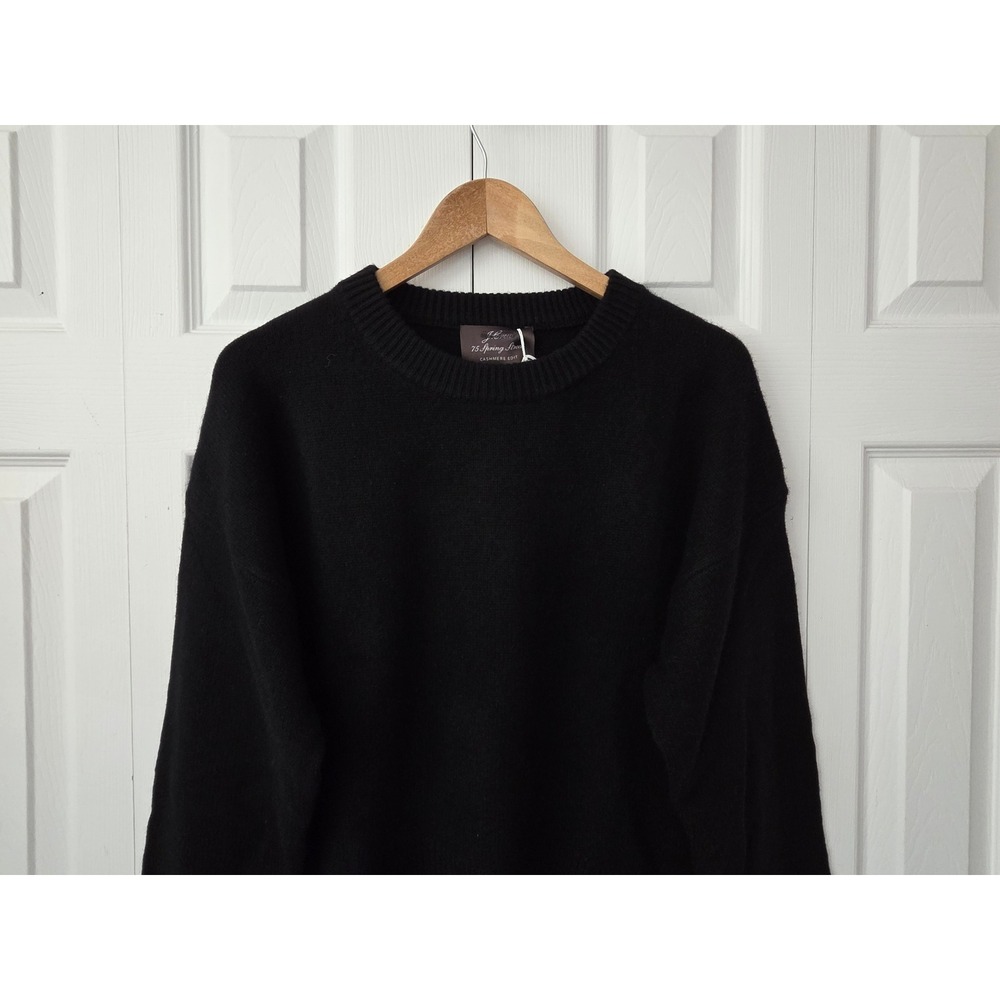J. Crew Spring Street Cashmere LuxeWeight Crew Sweater XS Black NWT $328 CO588 - Picture 2 of 6